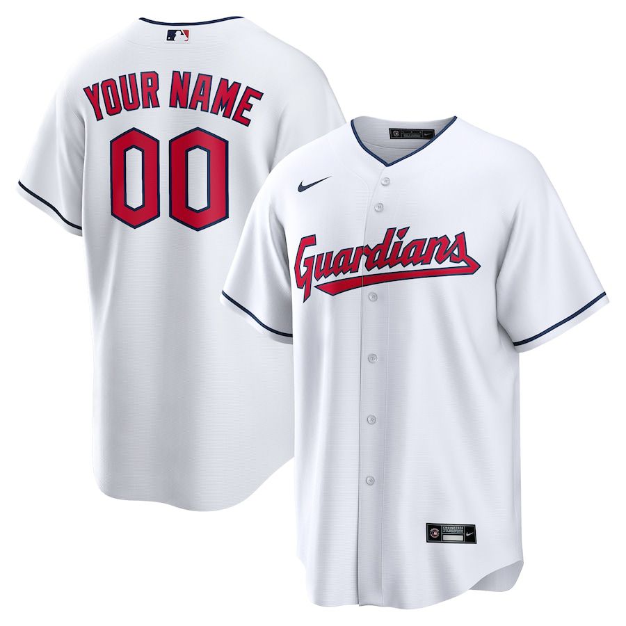 Men Cleveland Guardians Nike White Replica Custom MLB Jersey->customized mlb jersey->Custom Jersey